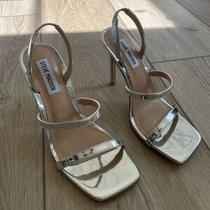 Silver Metallic Skinny Heel Steve Madden